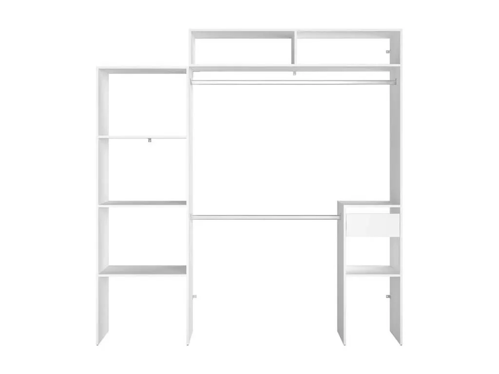 Vestidor extensible 2 armarios 4 estantes 1 cajón Lluesmahome 99557AAPA