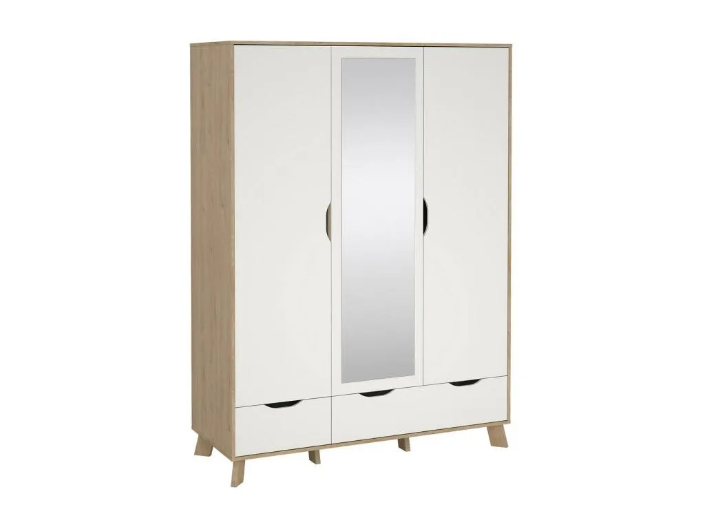 Armario 2 puertas Banakdecoracion Muebles de dormitorio Vestidor Armario de ropa 147x58 h201 cm Banakdecoracion y Blanco KVEO15472