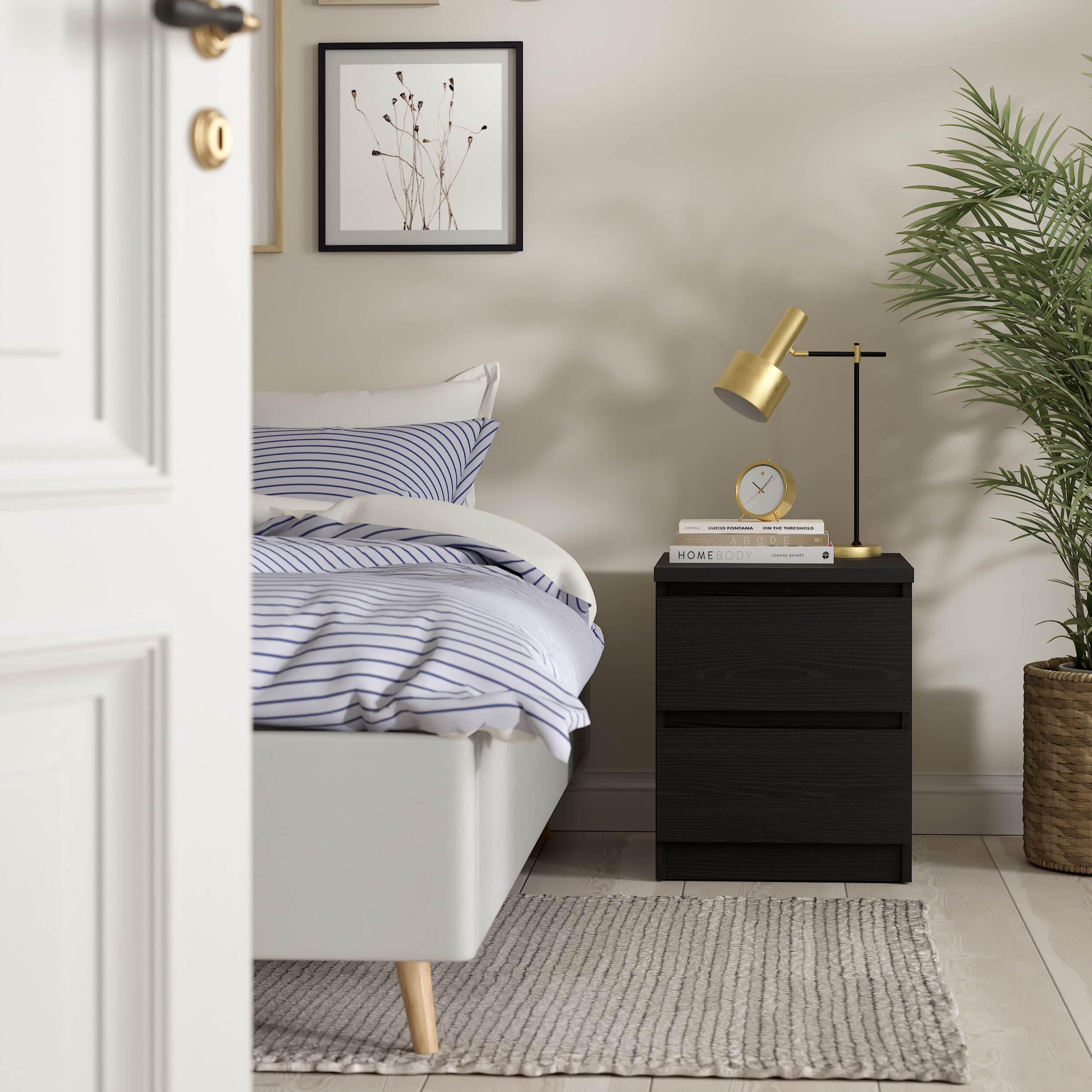 by fonQ basic Slide Nachtkastje - 2 lades - Zwart