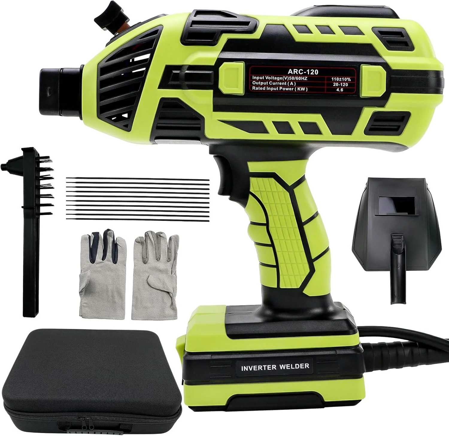 Handheld Welding Machine 110V 20-120Amp Portable ARC Welder Gun Hand Held Welder Machine with IGBT Inverter 6 Variable Current Adjustment for 1/16''-1/8'' Welding Rods Welding Tool Kit - Image 9