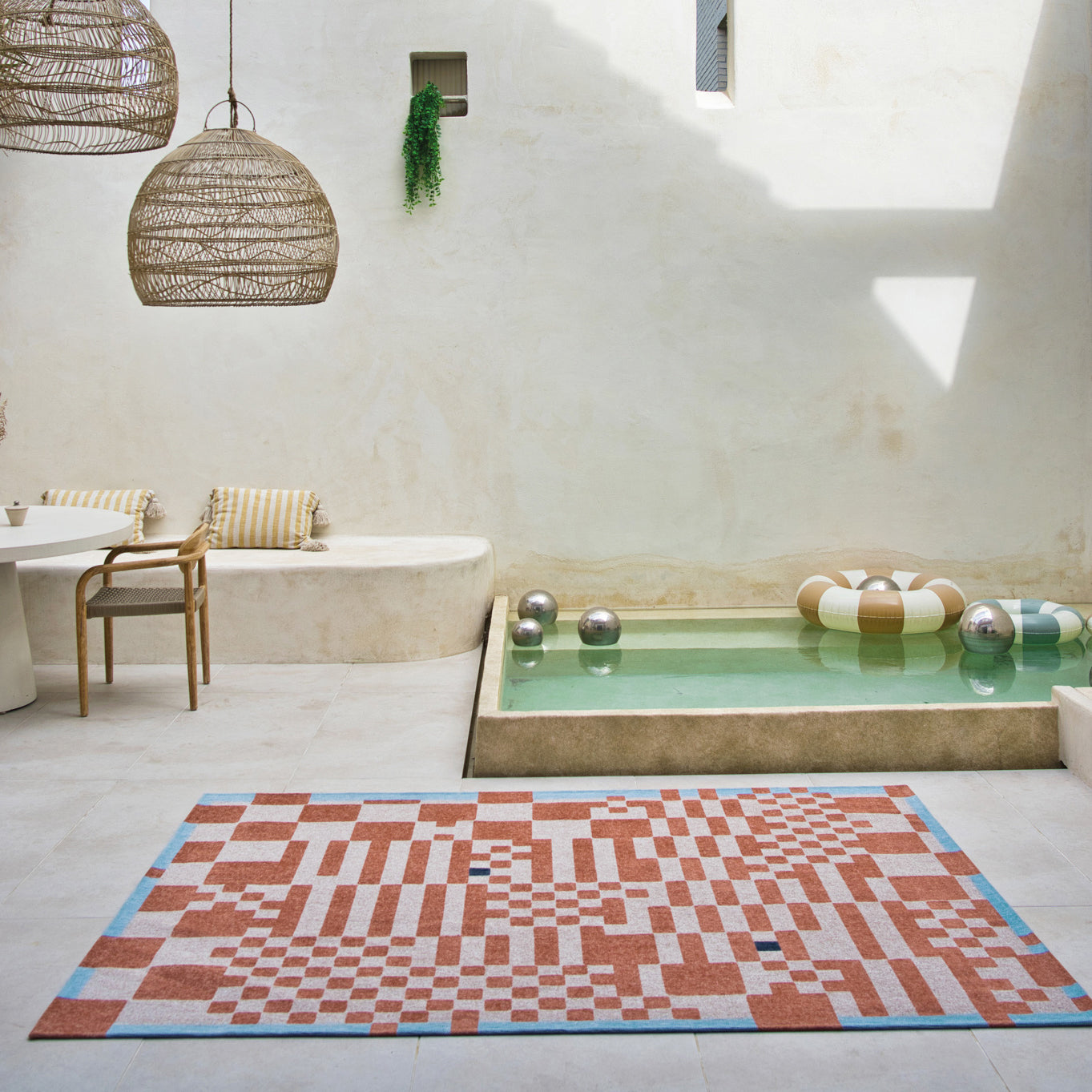 Louis de Poortere Craft Chess Vloerkleed 80 x 150 cm - Nude