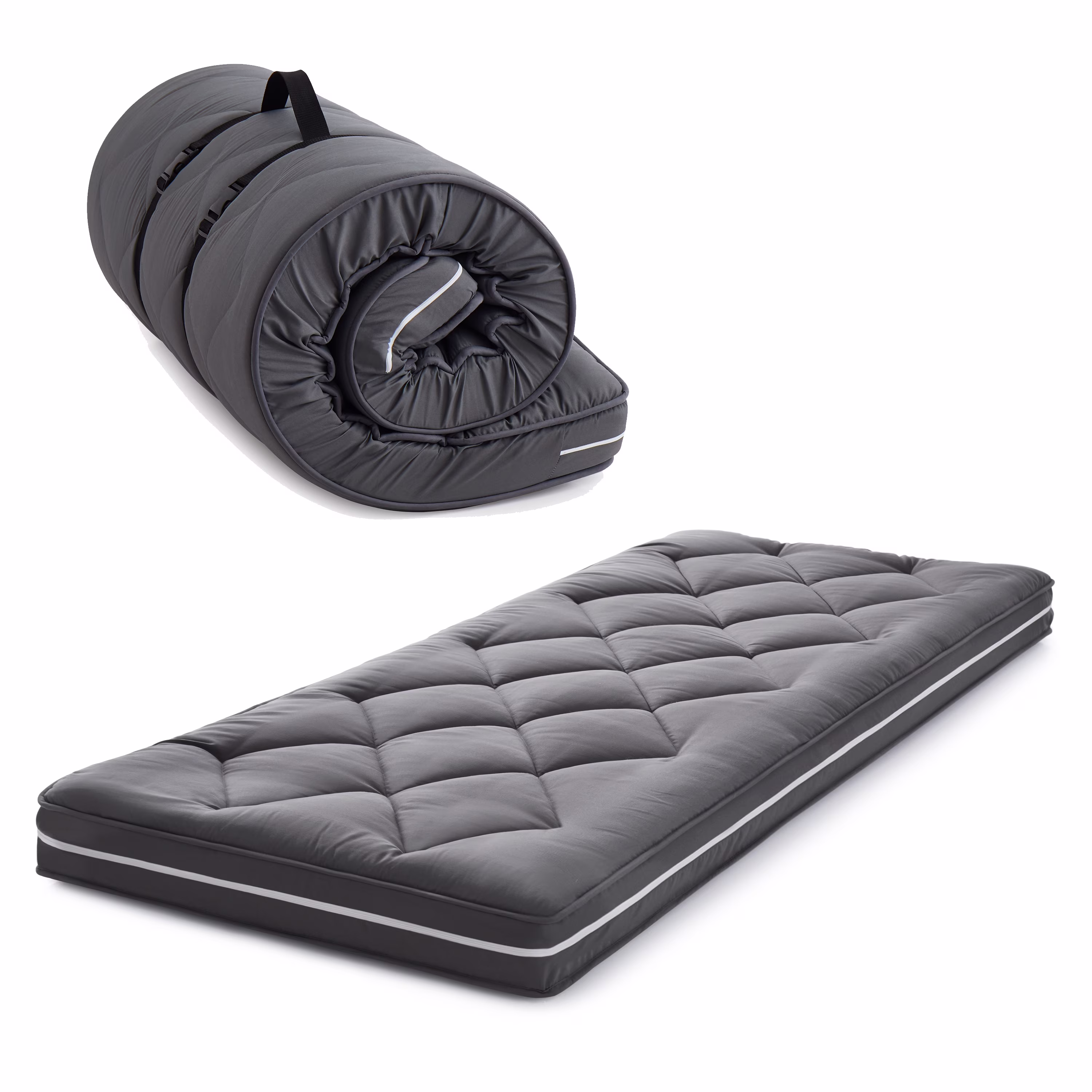 Jamdok 4Inch Floor Mattress,3-Layer Structure,Narrow Twin Size Gel Memory Foam,Removable Pillow Top Cover,Roll up Cot Mattress Topper,Portable Sleep Mat(75X30X4��)