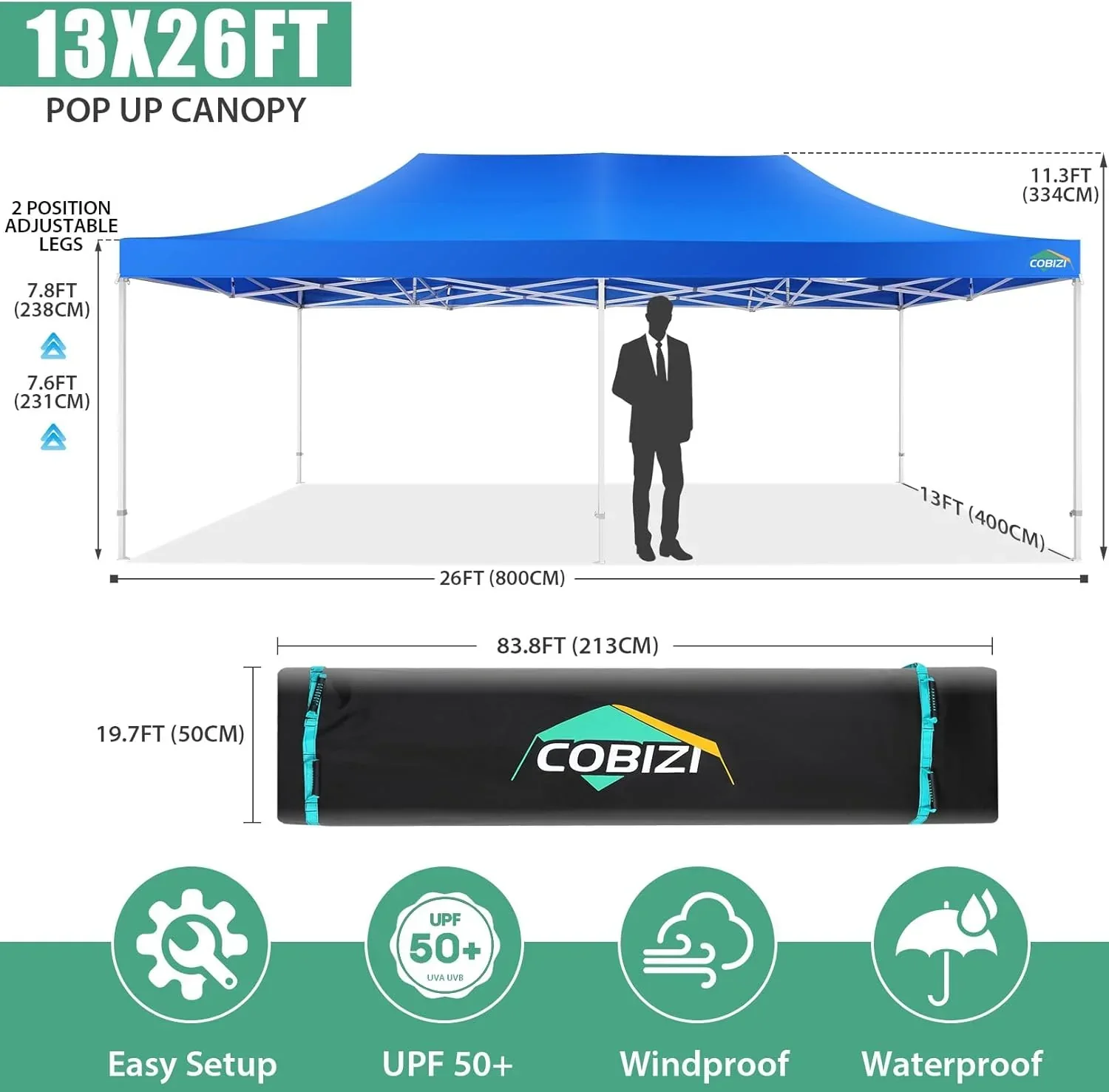 COBIZI 10x20 Heavy Duty Pop up Canopy Tent 6 sidewalls Commercial Canopy Wedding Party Tents