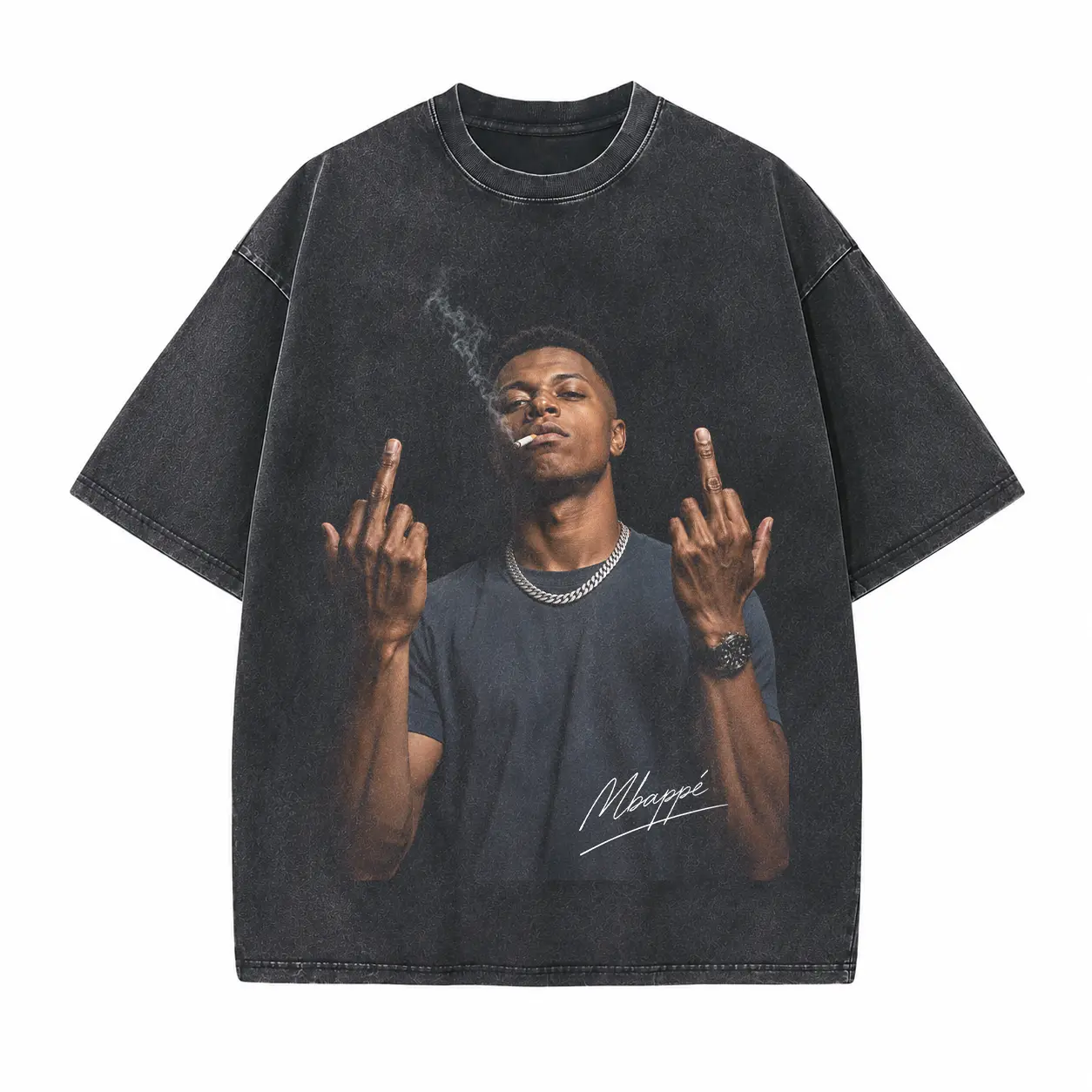 Football Superstar Parody Style Printed Unisex Washed T-Shirt