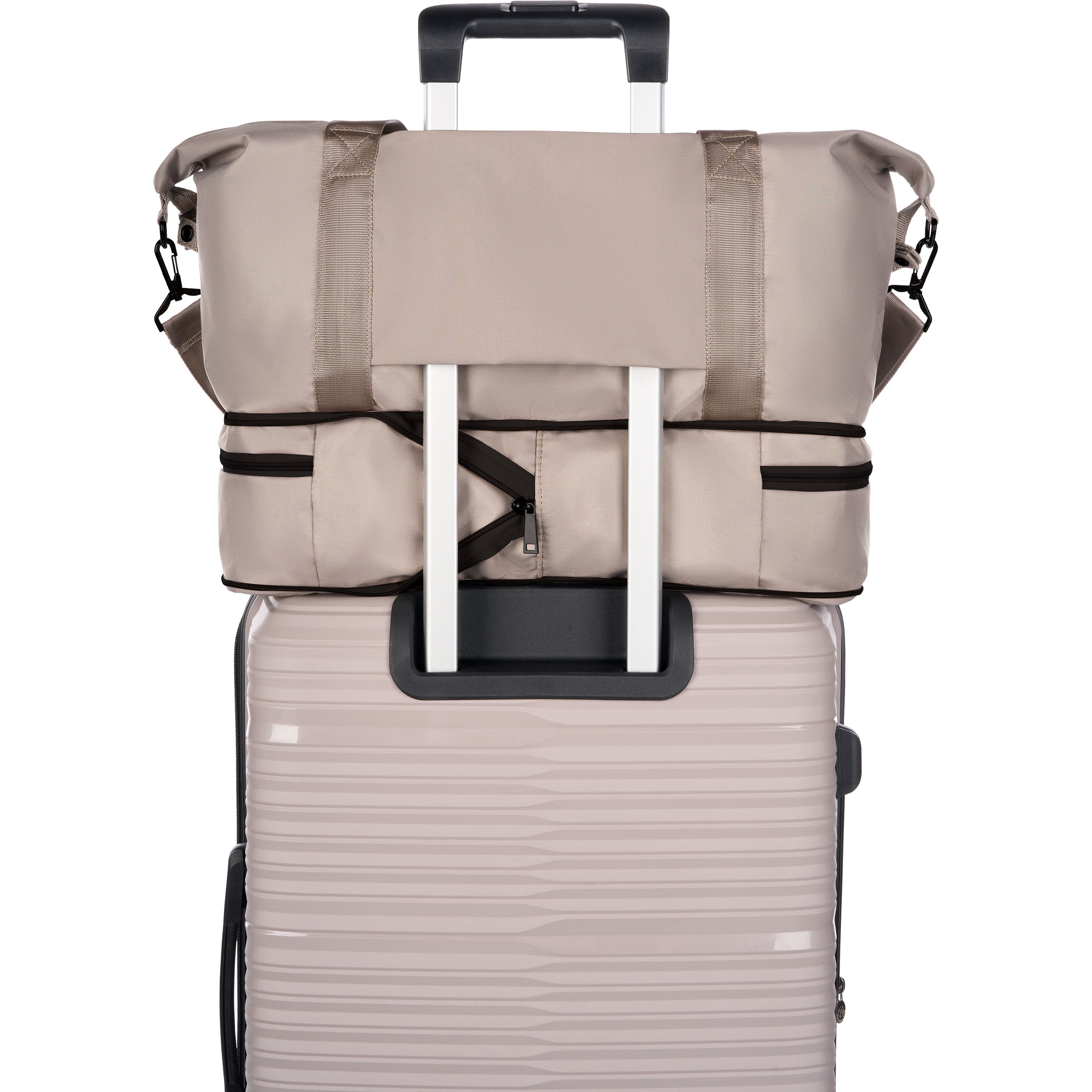 Protege 3-Piece Luggage Set, Taupe Splash, 20-inch Carry On, 25-inch Checked Suitcase & Weekender Duffel