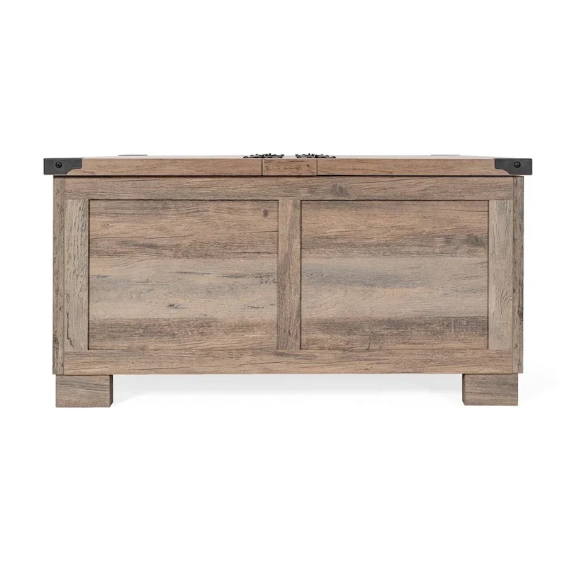 Contemporary Farmhouse Coffee Table Featuring Concealed Storage