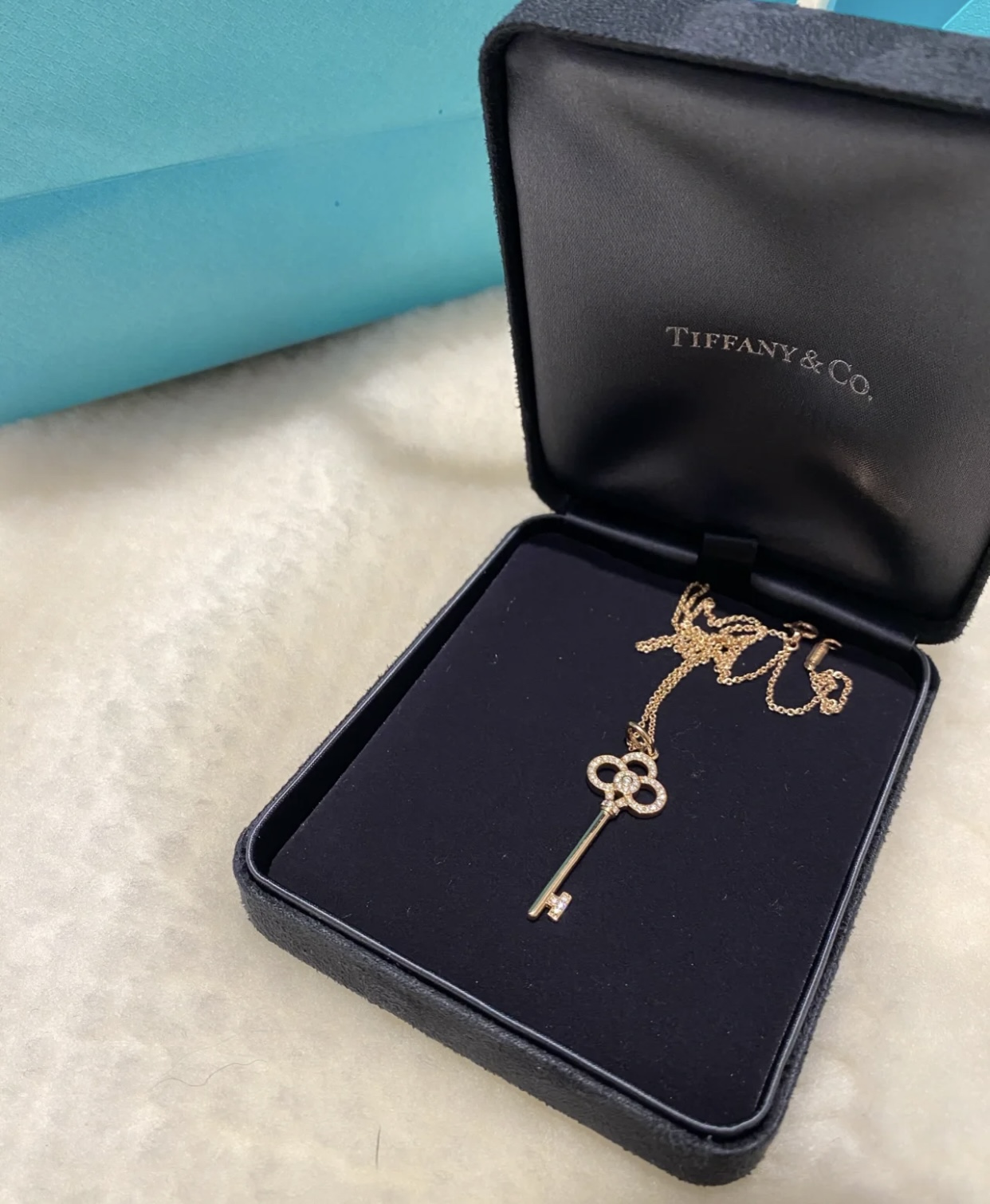 Tiffany Crown Key Pendant Necklace in Rose Gold - Original Replica Club