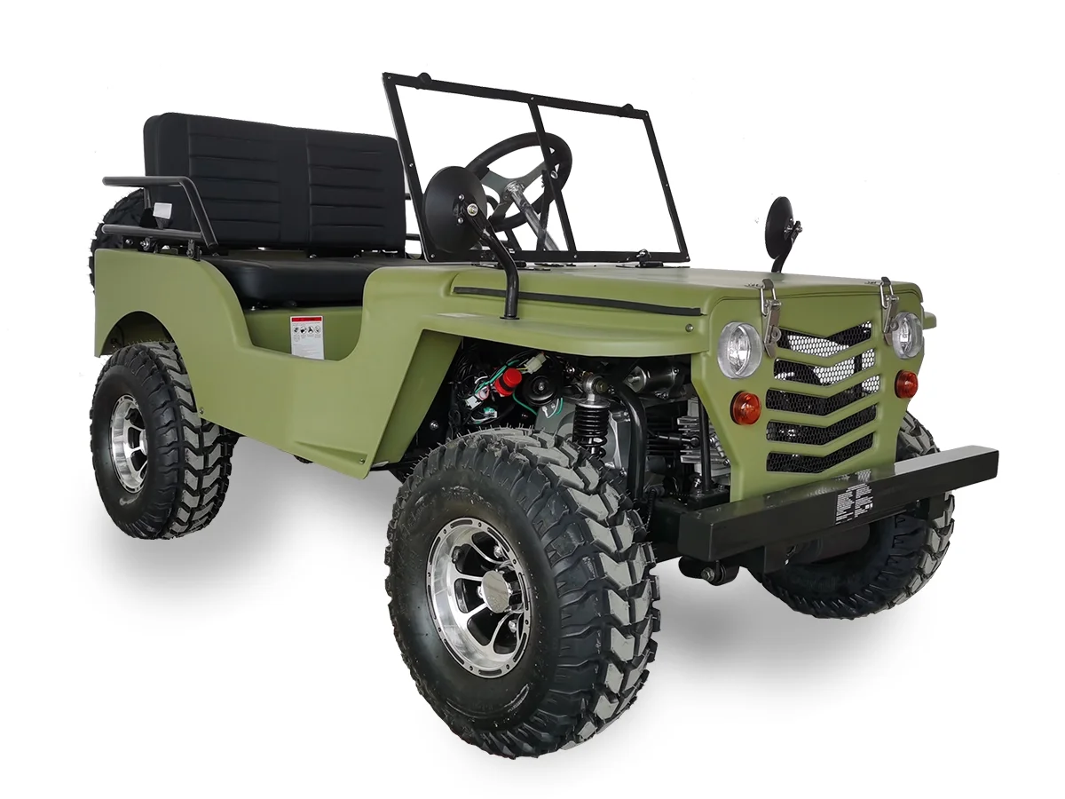 SYX MOTO 125cc Go Kart 4-Wheeler, 3-Speed + Reverse, Electric/Kick Start, 35 MPH Max Speed for Teens & Adults, Matte Green - Image 7