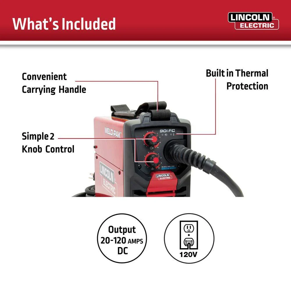 Lincoln Electric Weld-Pak 90i FC Flux-Cored Wire Feed Welder - K5255-1 - Image 3 Lincoln Electric Weld-Pak 90i FC Flux-Cored Wire Feed Welder - K5255-1 - Image 3