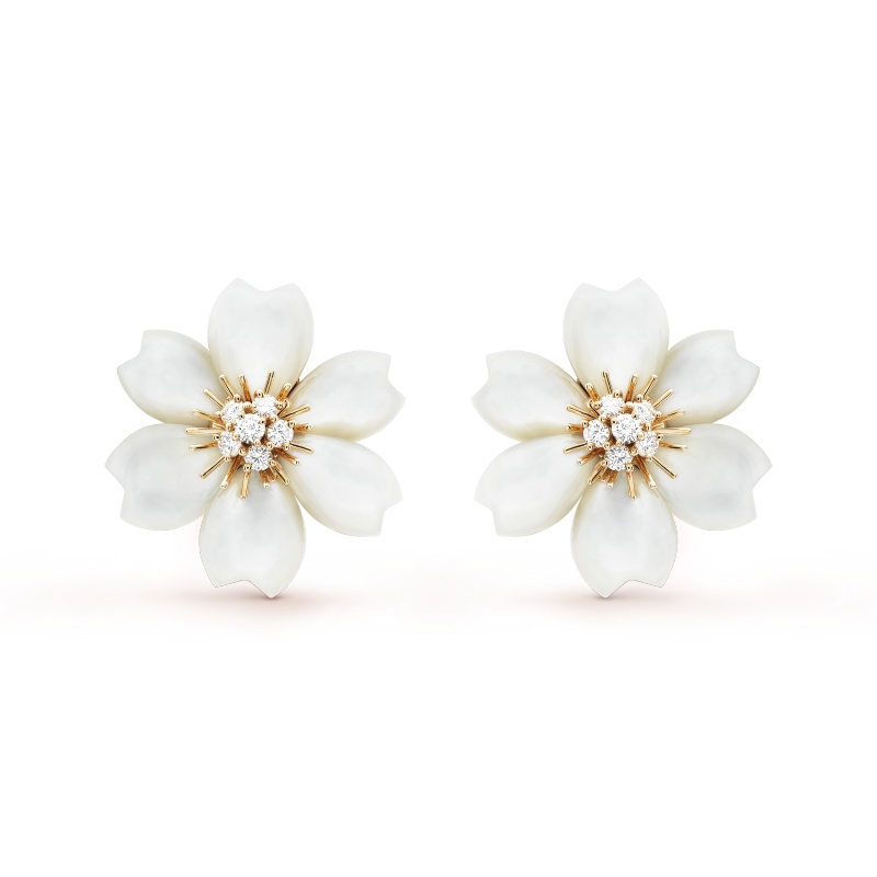Replicate Rose de Noël earrings, small model(1:1 replica) - Original Replica Club