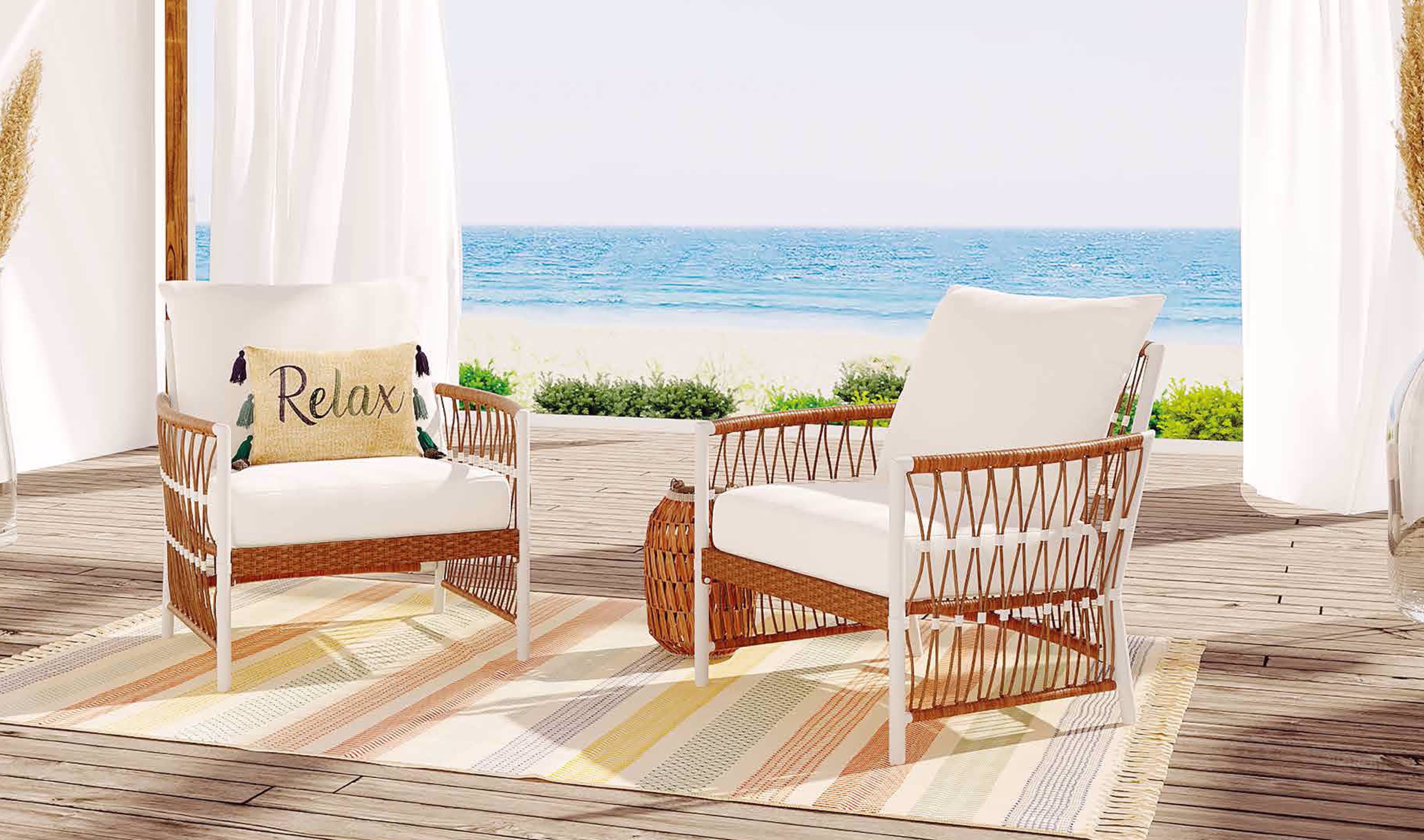 Better Homes & Gardens Lilah 2-Pack Outdoor Wicker Lounge Chairs, Black - Image 3