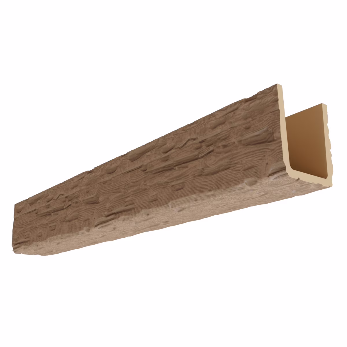 Ekena Millwork 3 1/2"W x 3 1/2"H x 120"L 3-Sided (U-Beam) Salvaged Timber HeritageTimber Faux Wood Ceiling Beam, Kona Brown - Image 5
