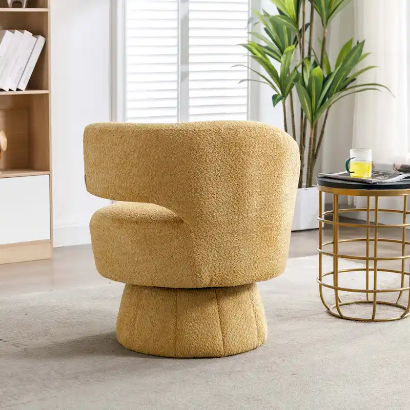 360-Degree Swivel Cuddle Barrel Accent Chairs with Plush Upholstery