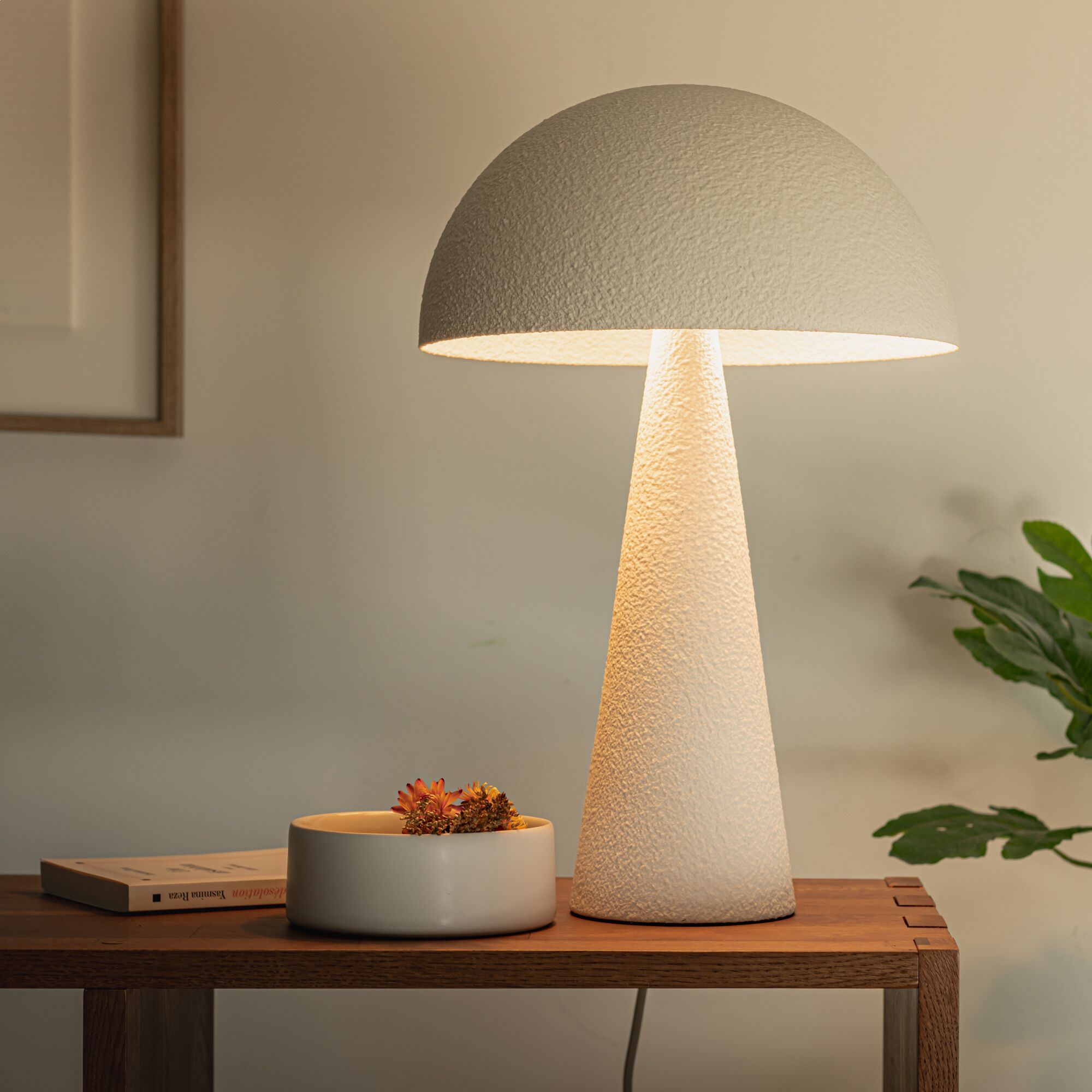 SYROS - Lampe à poser électrifiée en acier H30cm - blanc