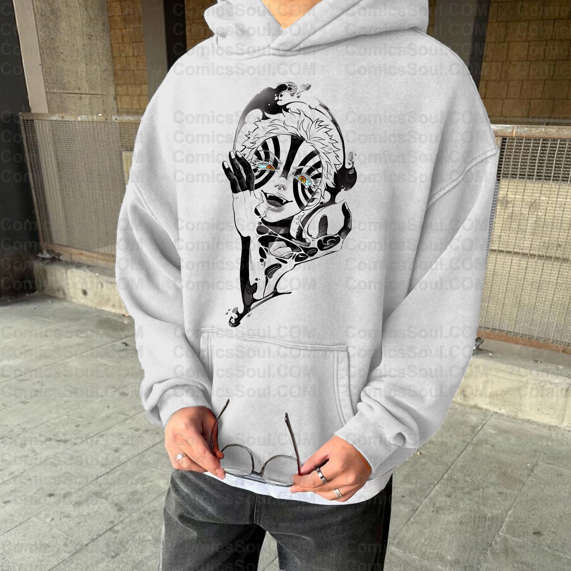 Vintage 3D Direct Inkjet Printed Washed Unisex Plush Hoodie| KNY