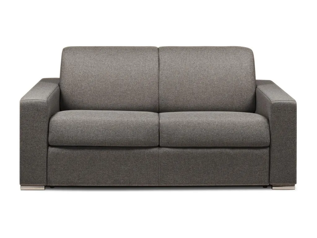 Sofá cama de apertura rápida 3 plazas de tela Decocasaes - Antracita - Cama 140 cm - Colchón 18 cm 20163ljcv
