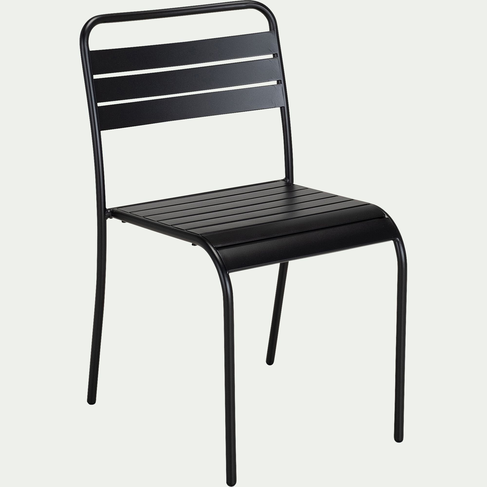 SOURIS - Chaise de jardin empilable en acier - noir