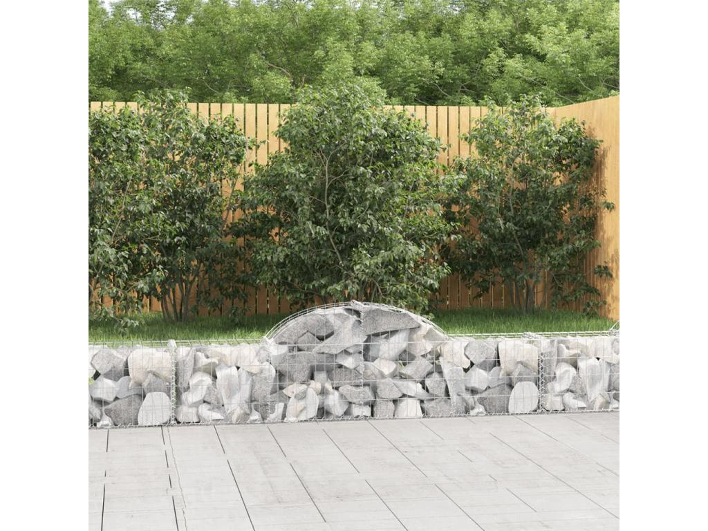 Cestas de gaviones 25 uds forma de arco hierro 200x30x40/60 cm
