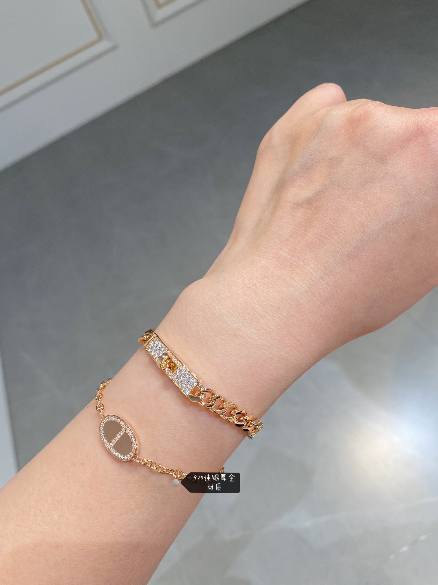 Hermes New Diamond Paved Pig Nose Bracelet - Original Replica Club