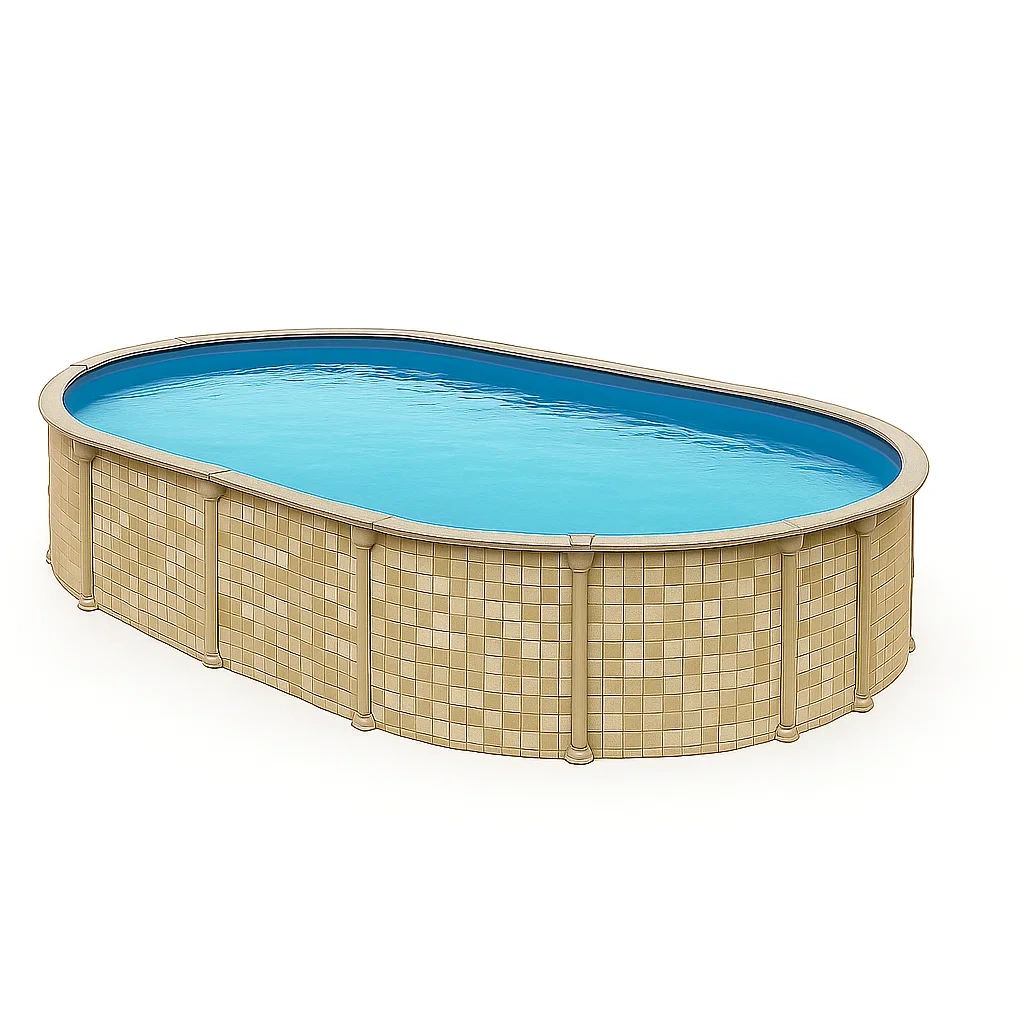 Piscina tubular ovalada 418x243x98 cm, color beige QSUxQnv135uS
