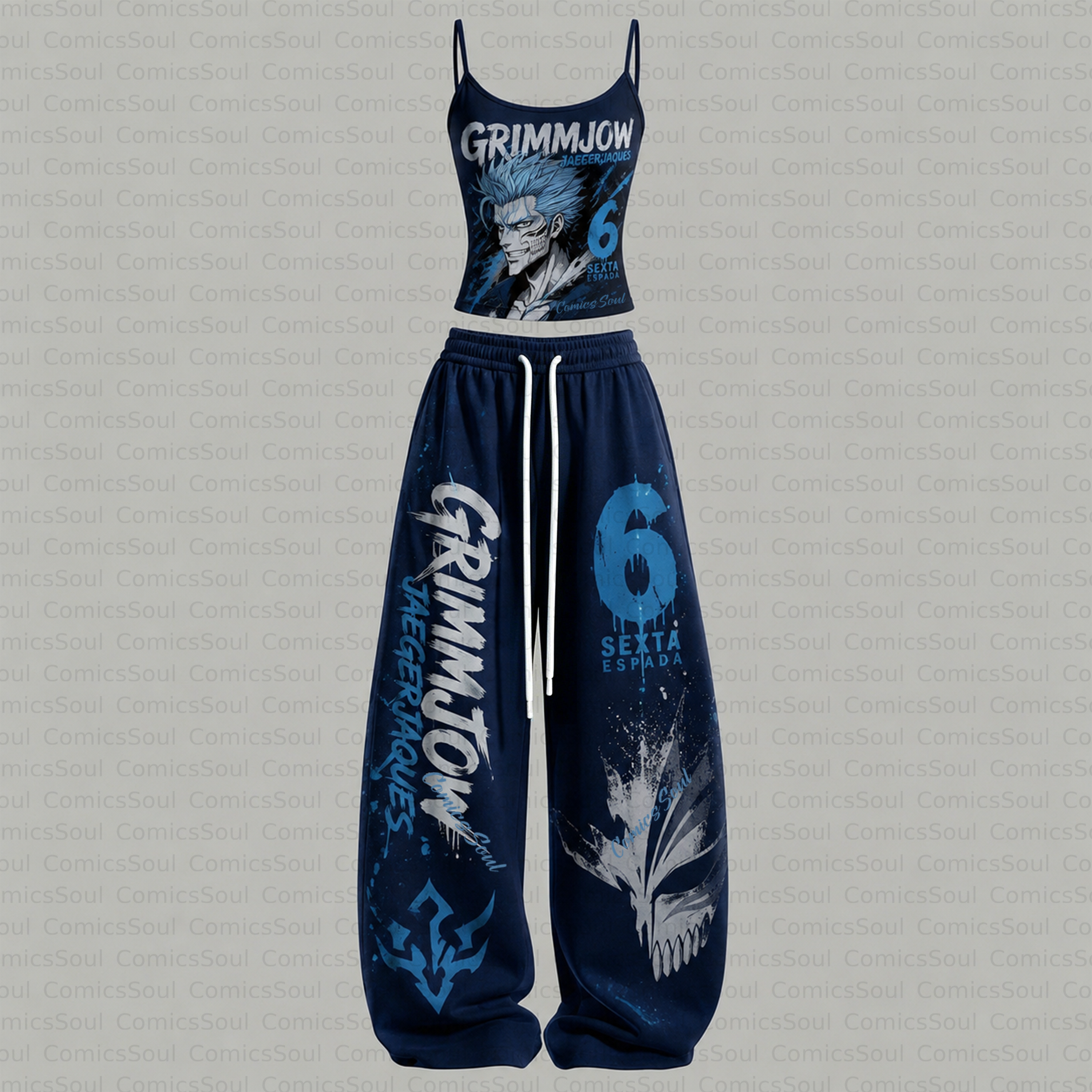 BLEACH Top & Elasticated Trousers Two-Piece Set