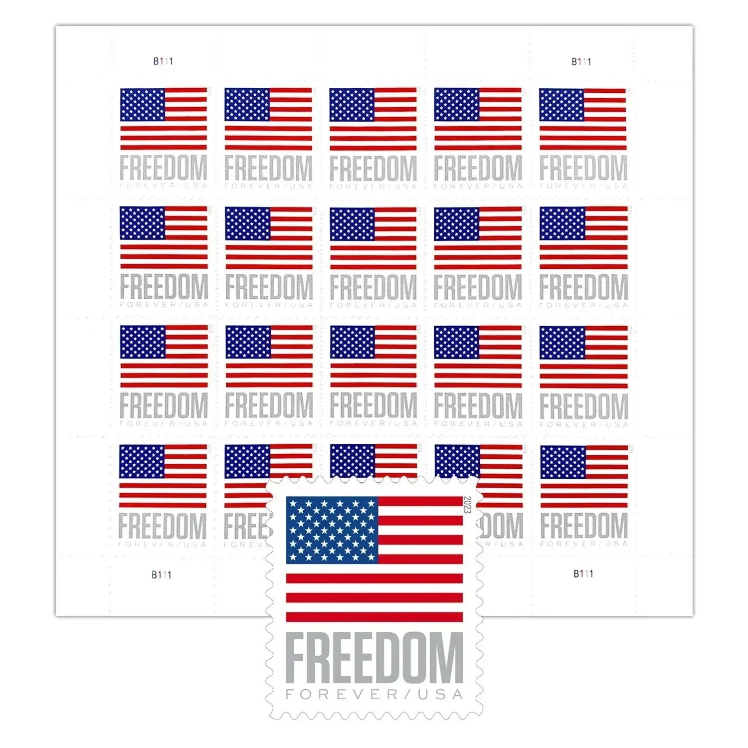 2023 U.S. Flag Forever Stamps - First-Class Postage Sheet(25 Sheet of (500 Pcs))