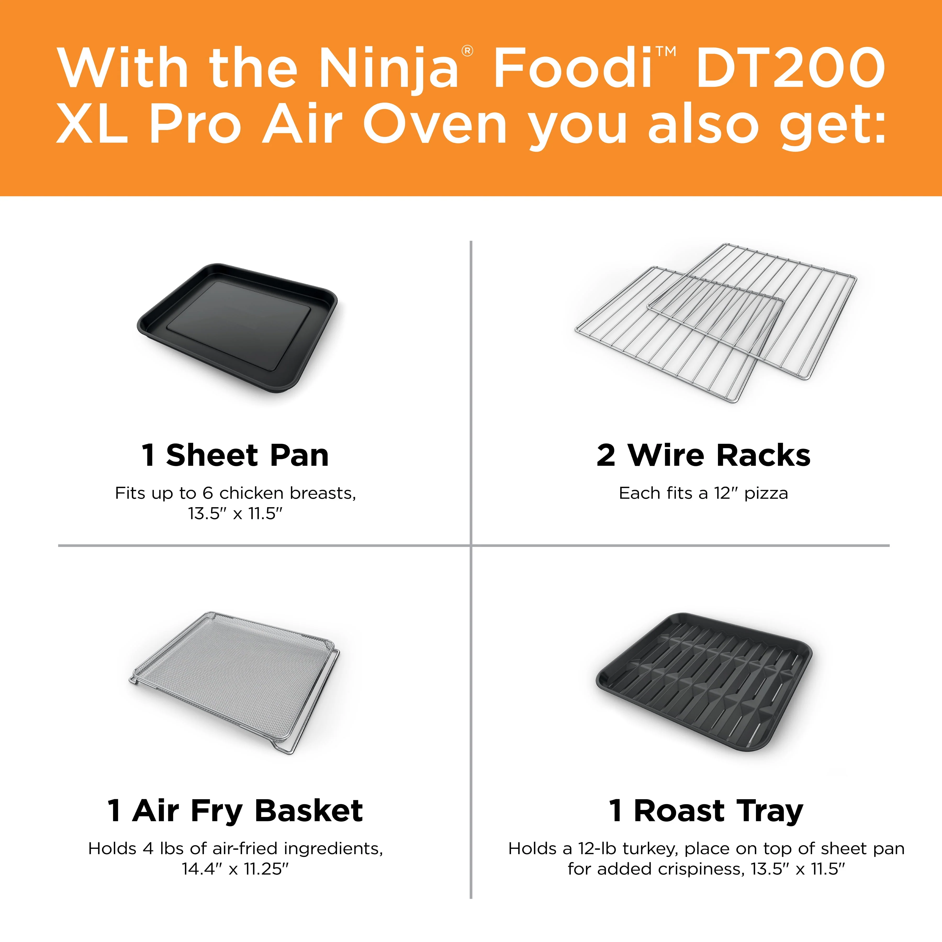 Ninja® Foodi™ 8-in-1 XL Pro Air Fry Oven, Large Countertop Convection Oven, DT200 - Image 9