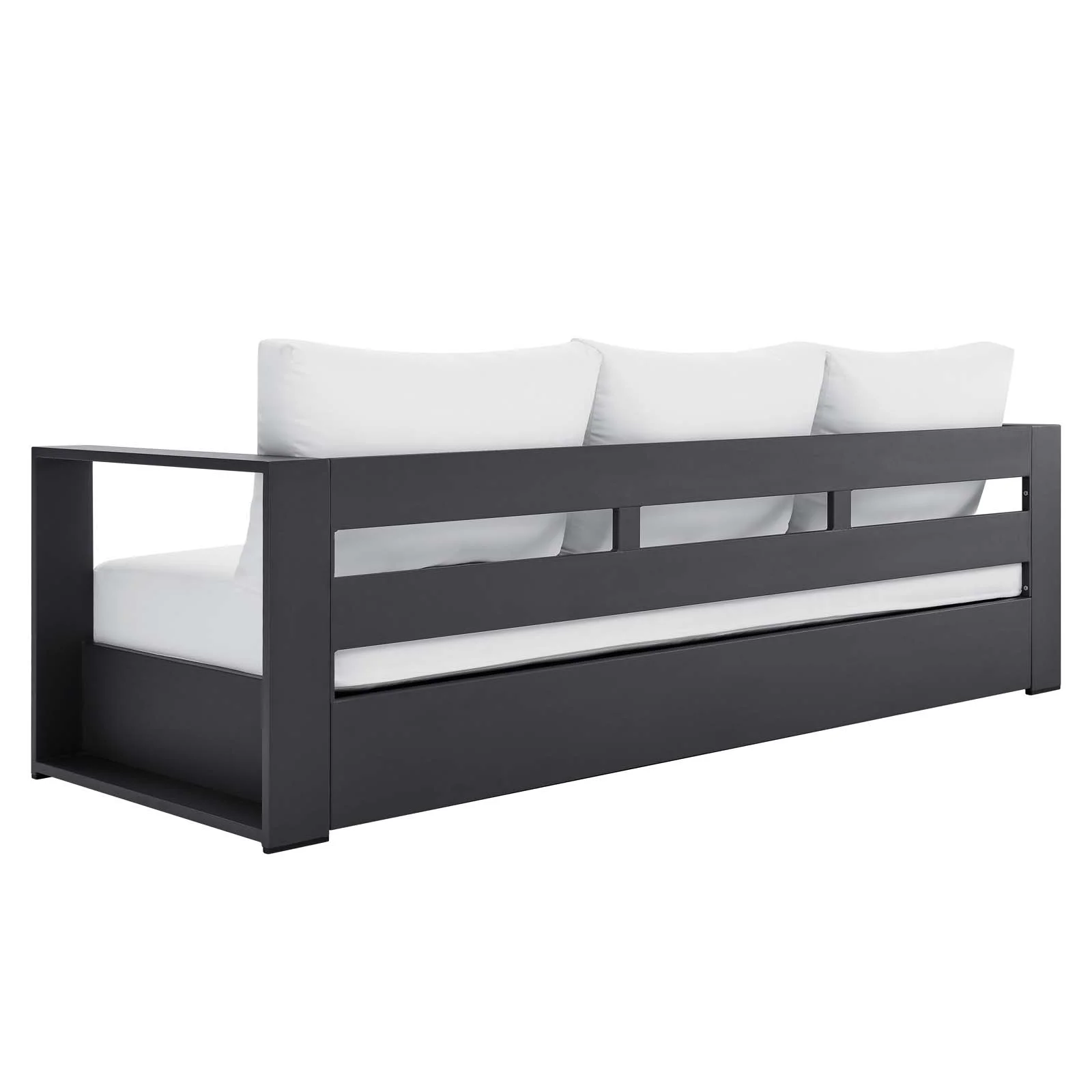 Lounge Sofa Table Set, Grey Gray, Aluminum, Metal, Fabric, Modern Contemporary, Outdoor Patio Balcony Cafe Bistro Garden Furniture Hotel Hospitality - Image 29