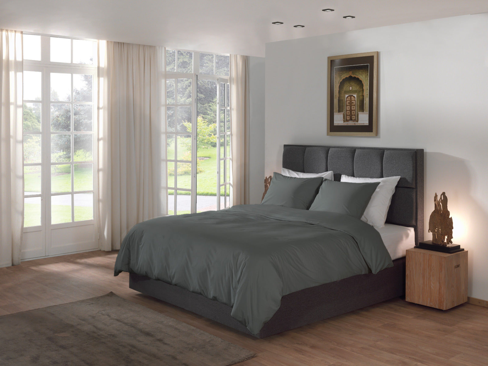 Yellow Dekbedovertrek Katoen Perkal Suites Mumbai - beluga grey