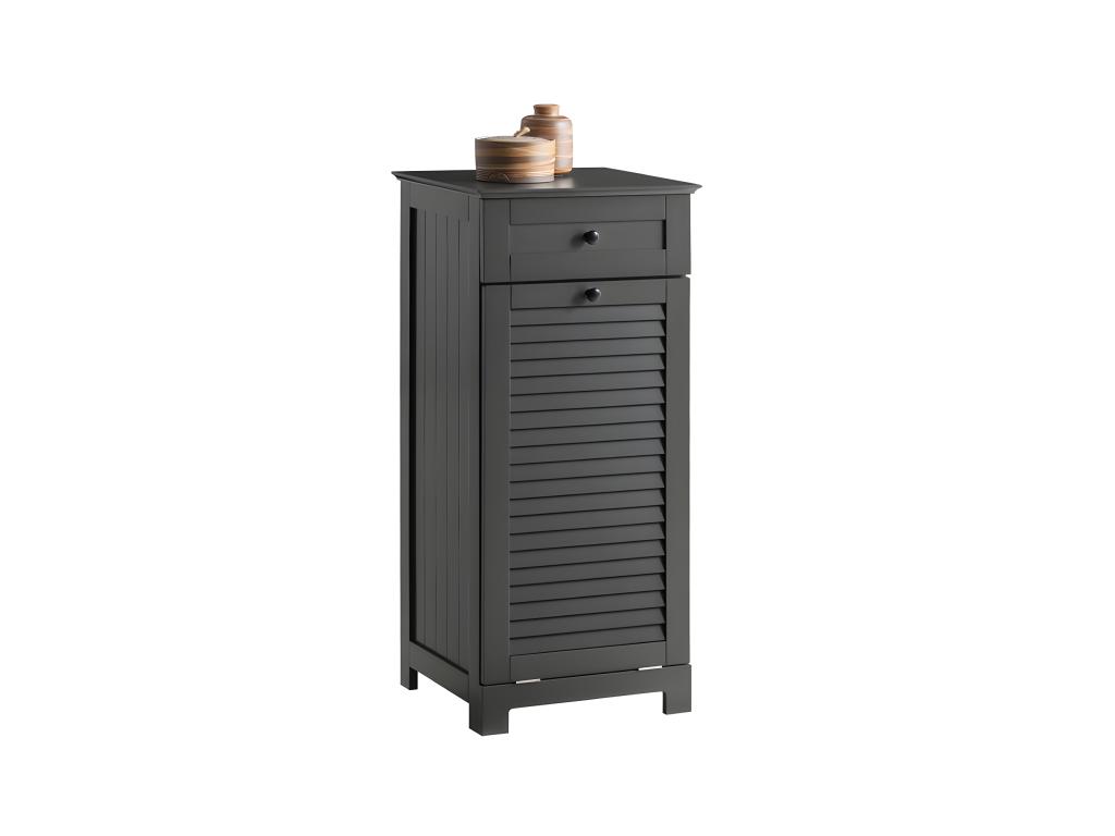 Armario para Ropa Sucia Mueble Multifuncional para Baño con 1 Cesto y 1 Cajón Gris 40 x 38 x 90 BZR73-DG Cozetiq