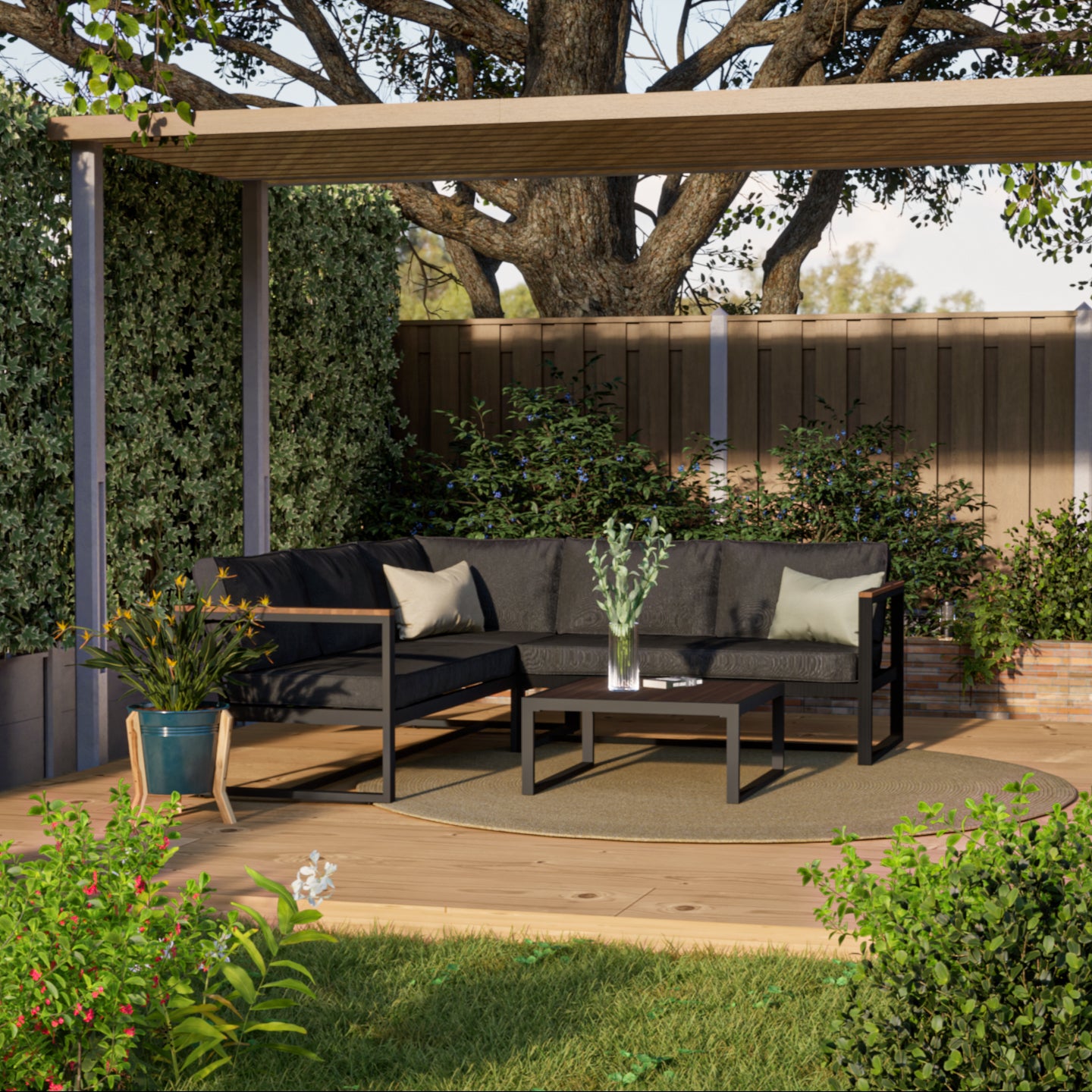 Blokker Slender Loungeset - Acaciahout