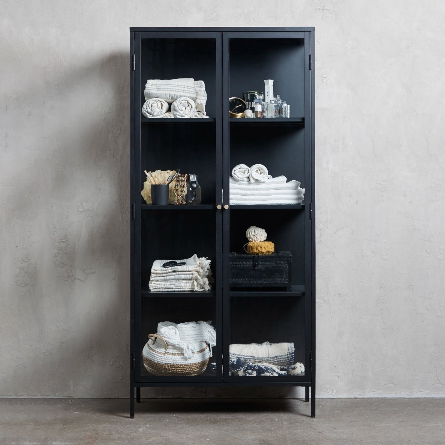 Blokker Fort Vitrinekast - H 190 cm - Zwart