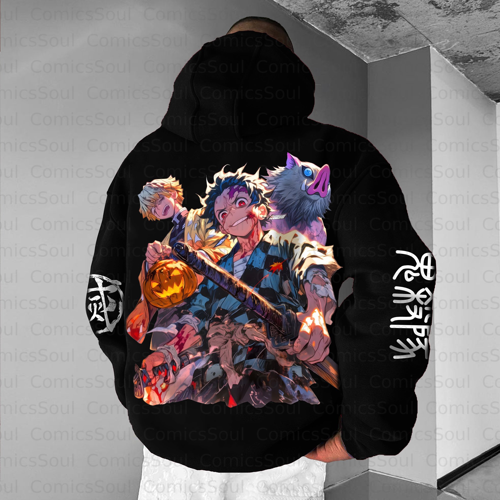Unisex Halloween Anime Graphic Streetwear Vintage Hoodie