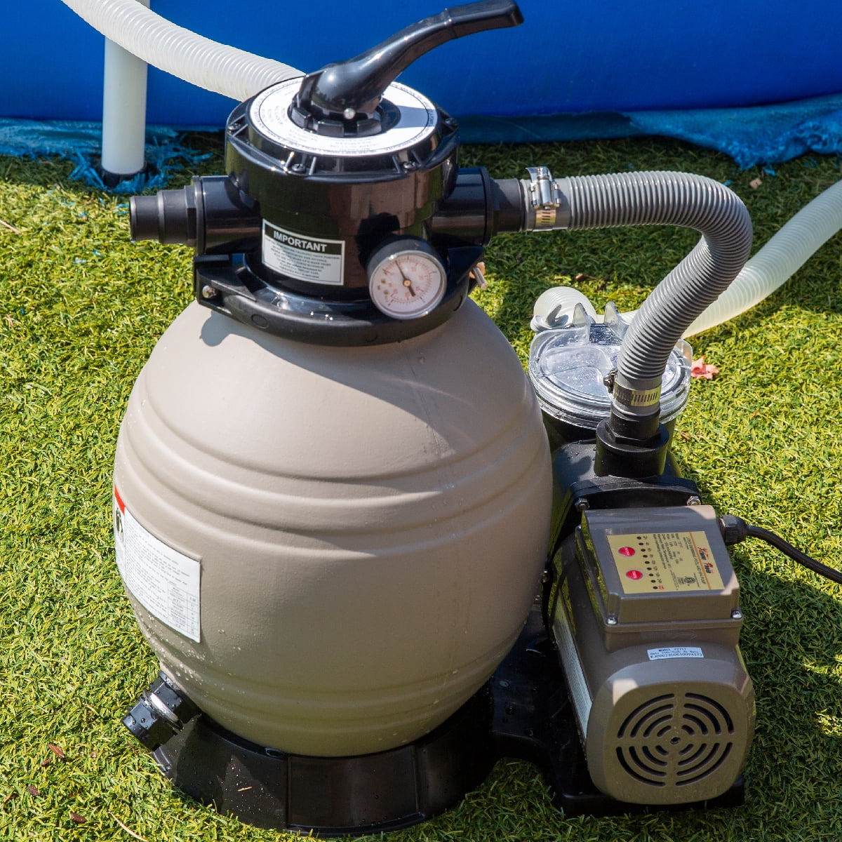 XtremepowerUS Sand Filter Pump for Above Ground Pool, 2400 GPH Pool Filter Pump, 7-Way Valve - Image 15