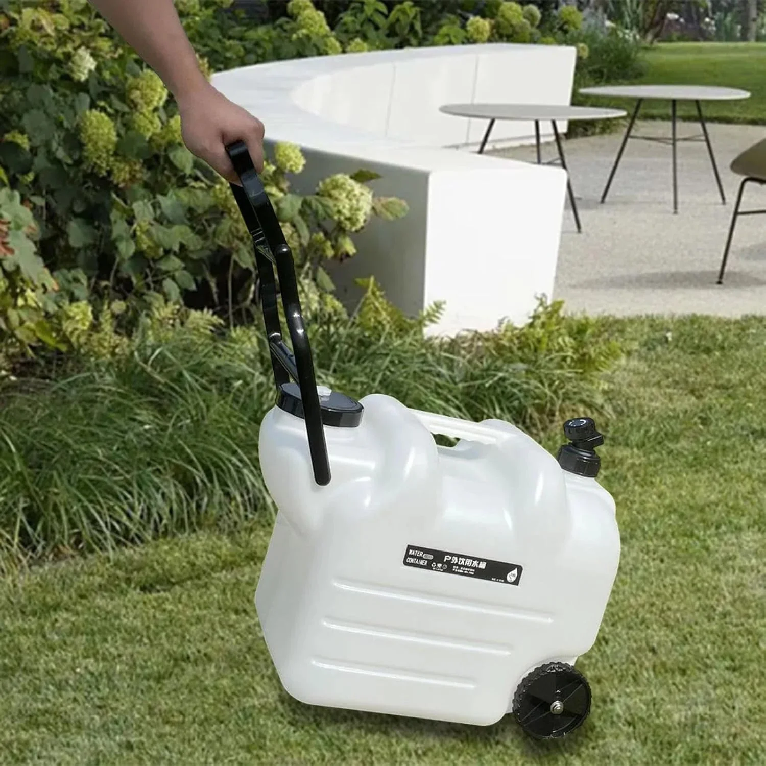 Wheeled Water Storage Container With Handle And Faucet, 28L PE, 49cmx27cmx39.9cm - Image 8 Wheeled Water Storage Container With Handle And Faucet, 28L PE, 49cmx27cmx39.9cm - Image 8