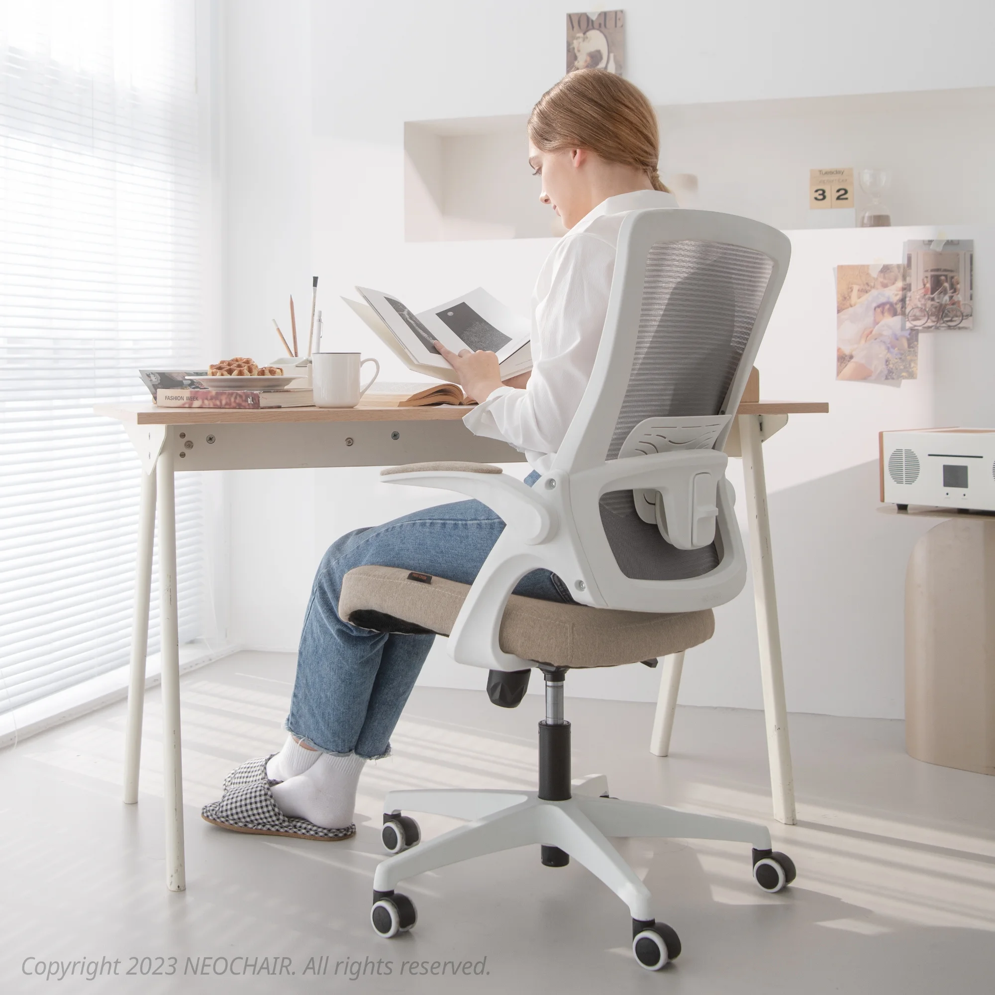 NEO CHAIR Ergonomic Office Chair, Adjustable High Back Mesh Desk Chair with Flip-up Arms, Black - Image 17