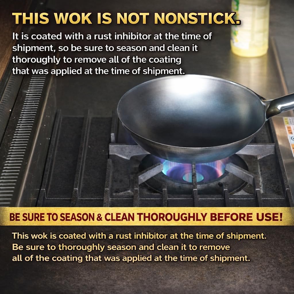 [Made in Japan] KOTE2 Light Weight Carbon Steel Wok 14 1/4
