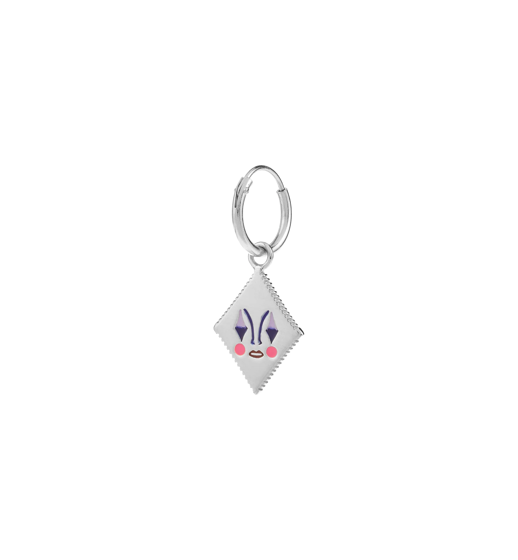 Single Pierrot Card Ring Earring