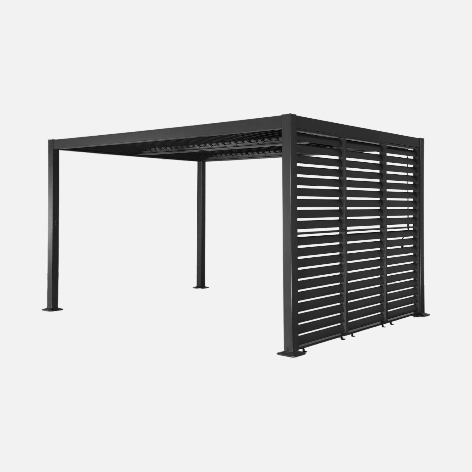 Palace 3x4m + accesorios - Pérgola bioclimática de aluminio y acero 3x4m + 3 persianas 1m