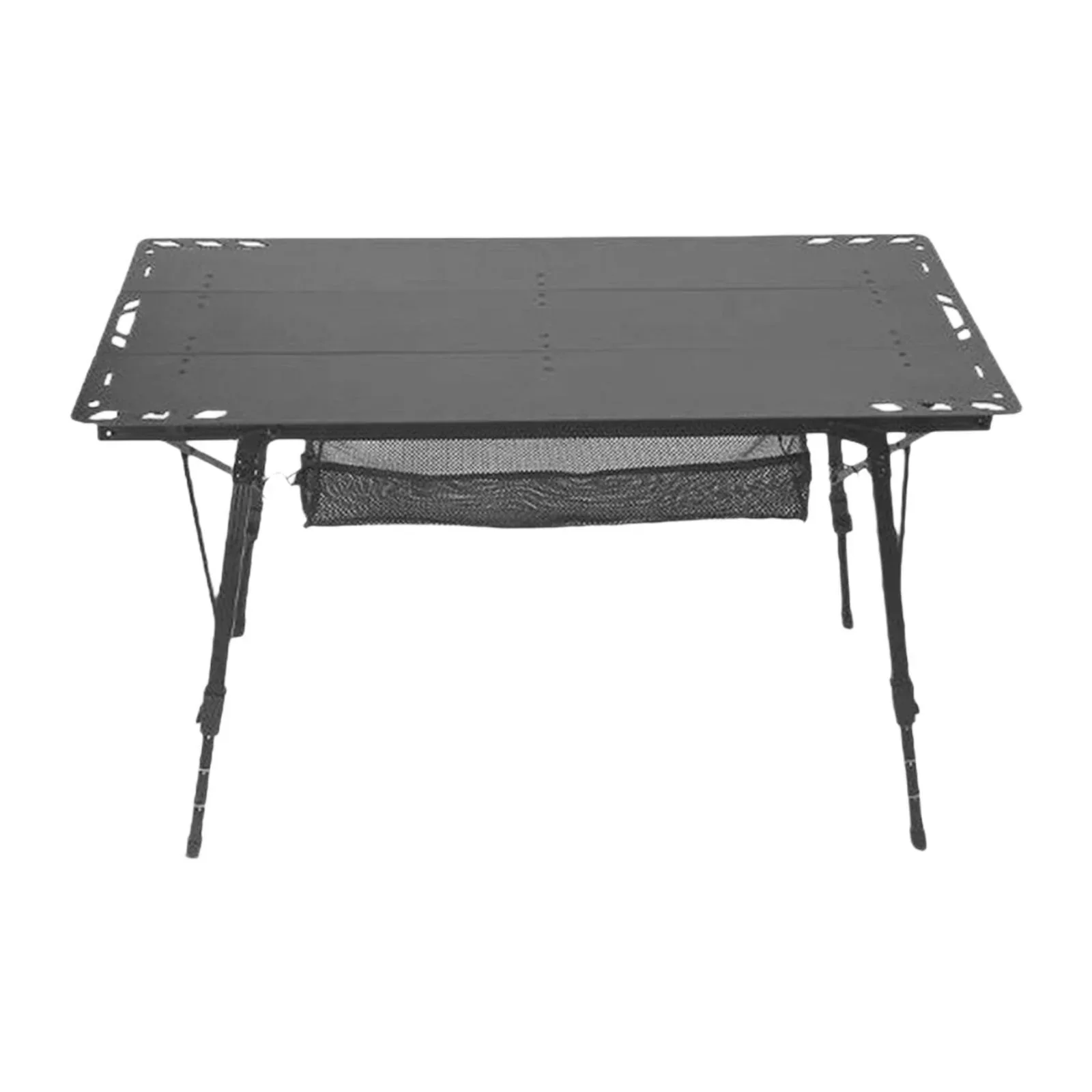Miulika Folding Camping Table, Aluminum Alloy And PP, 103cm x 55cm, Adjustable Height 45cm-67cm - Black - Image 3 Miulika Folding Camping Table, Aluminum Alloy And PP, 103cm x 55cm, Adjustable Height 45cm-67cm - Black - Image 3