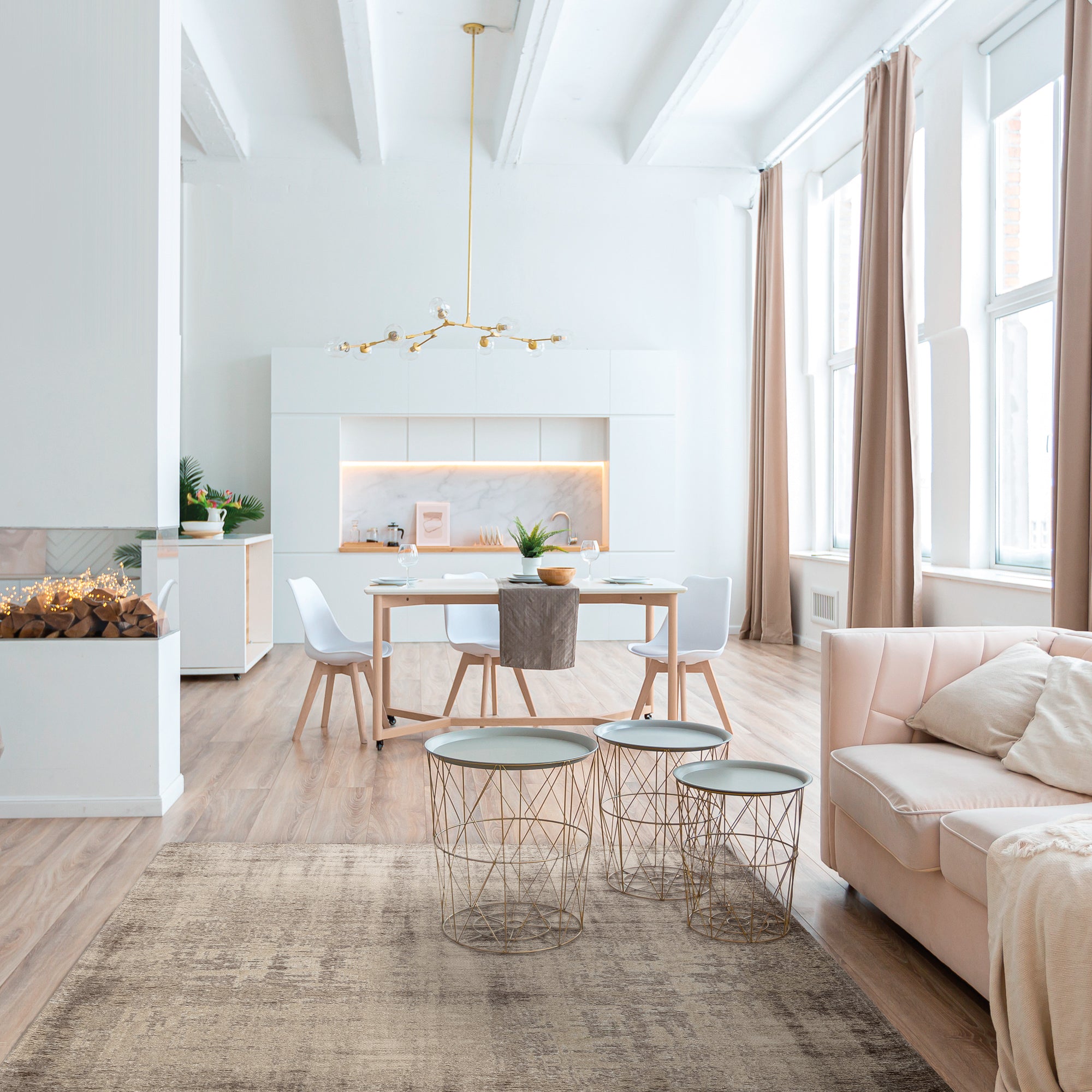 Acsento Grunge Vloerkleed 240 x 340 cm - Beige