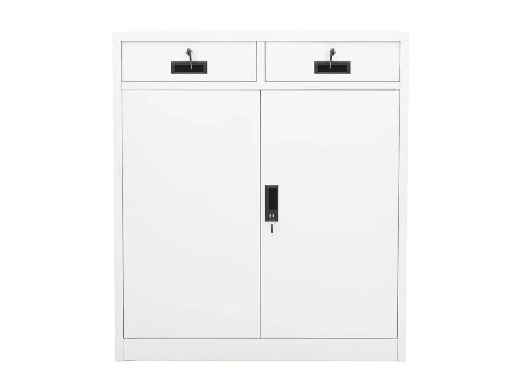 Armario de oficina de acero blanco 90x40x102 cm