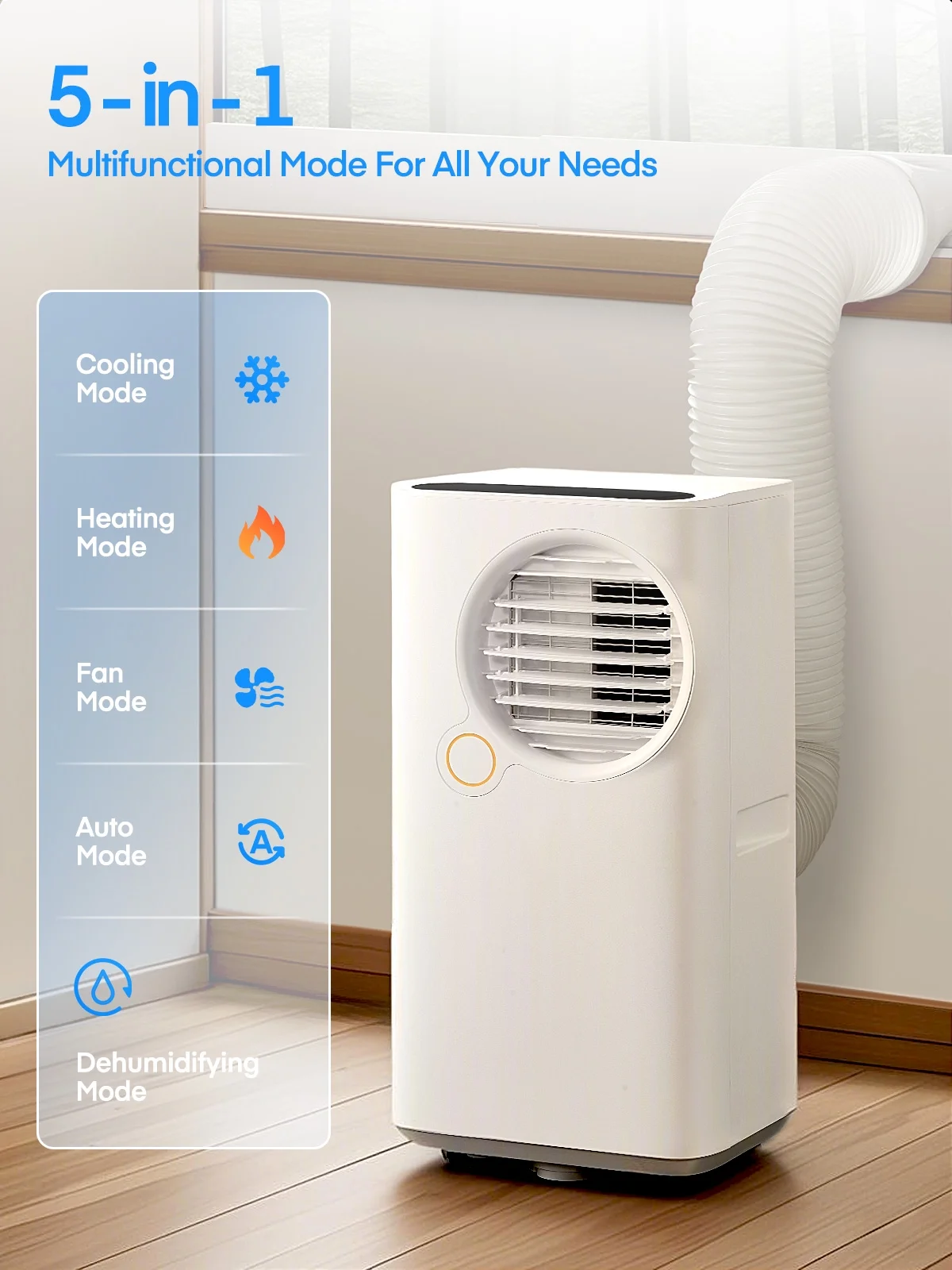 FOHERE 12000 BTU Portable Air Conditioner for Room Cooling and Heating, Covers up to 550 Sq. Ft, 4 IN 1 All Season AC Portable Air Conditioner with Remote Control and Window Kit, White - Image 19