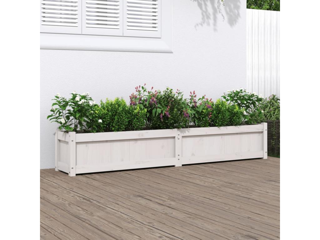 Decoratodo  madera maciza de pino blanca 180x31x31 cm