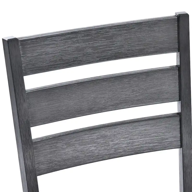 Set of 4 Slat Back Wooden Dining Chairs