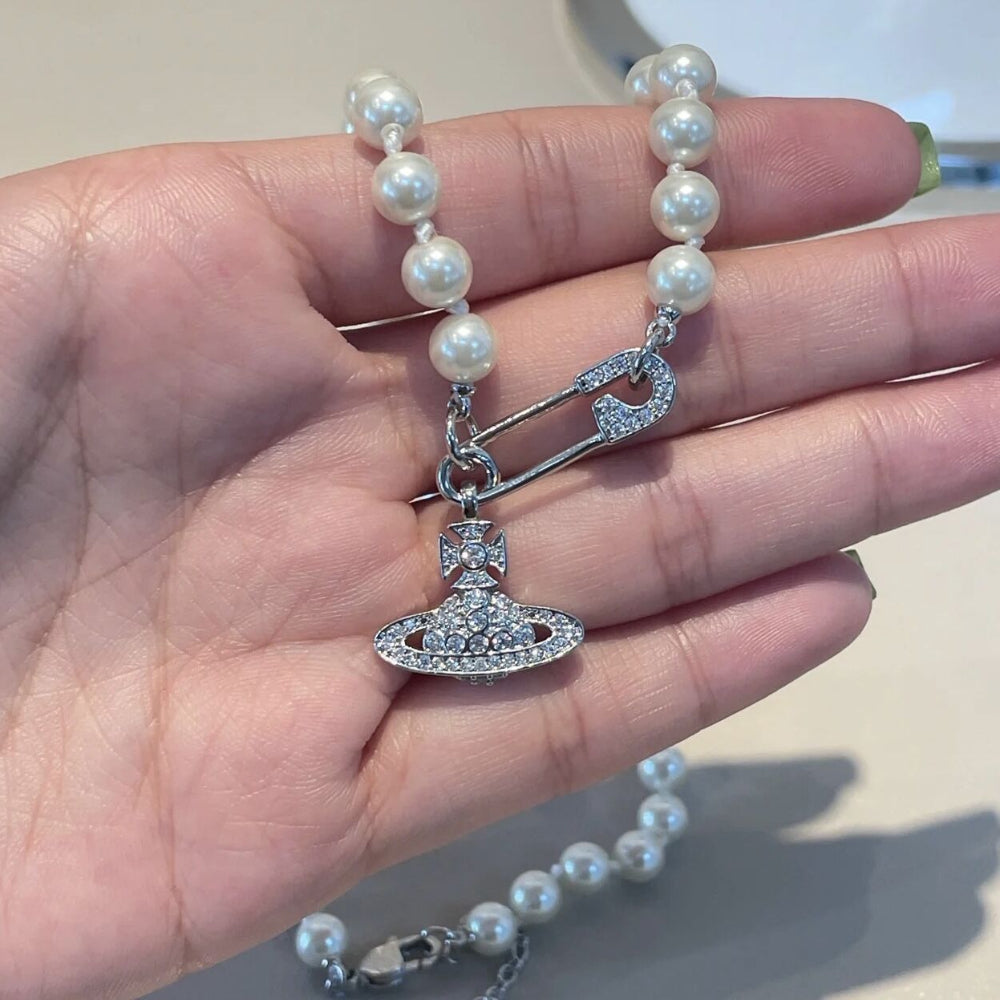 Vivienne Westwood Saturn Pearl Necklace - Original Replica Club