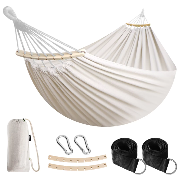 Portable Cotton Camping Hammock Single Double for Hiking Travel Backpacking