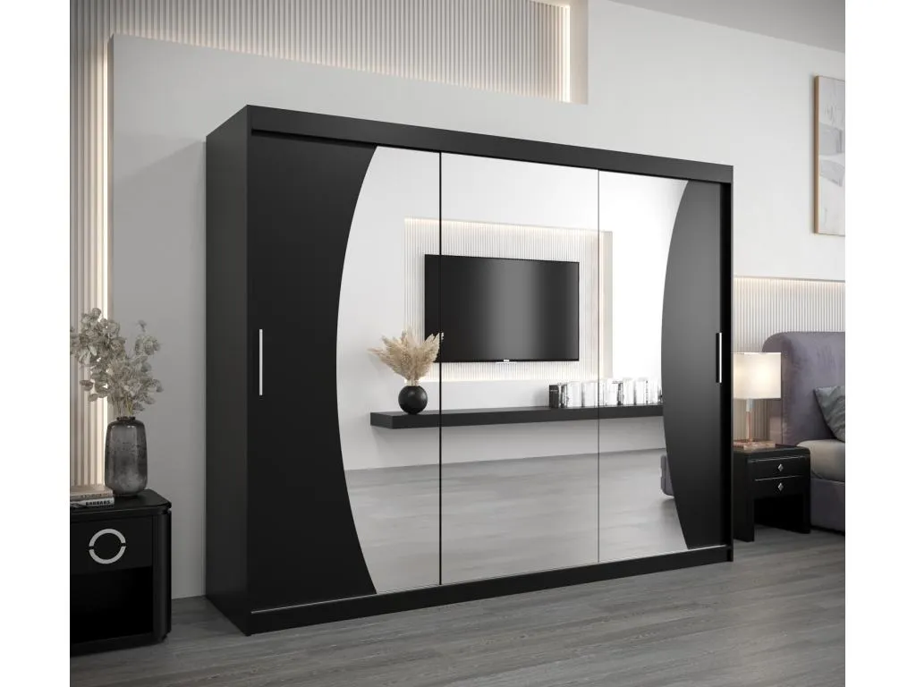 Armario Micasacool de puertas correderas 200/250/62 3 puertas (negro/negro)