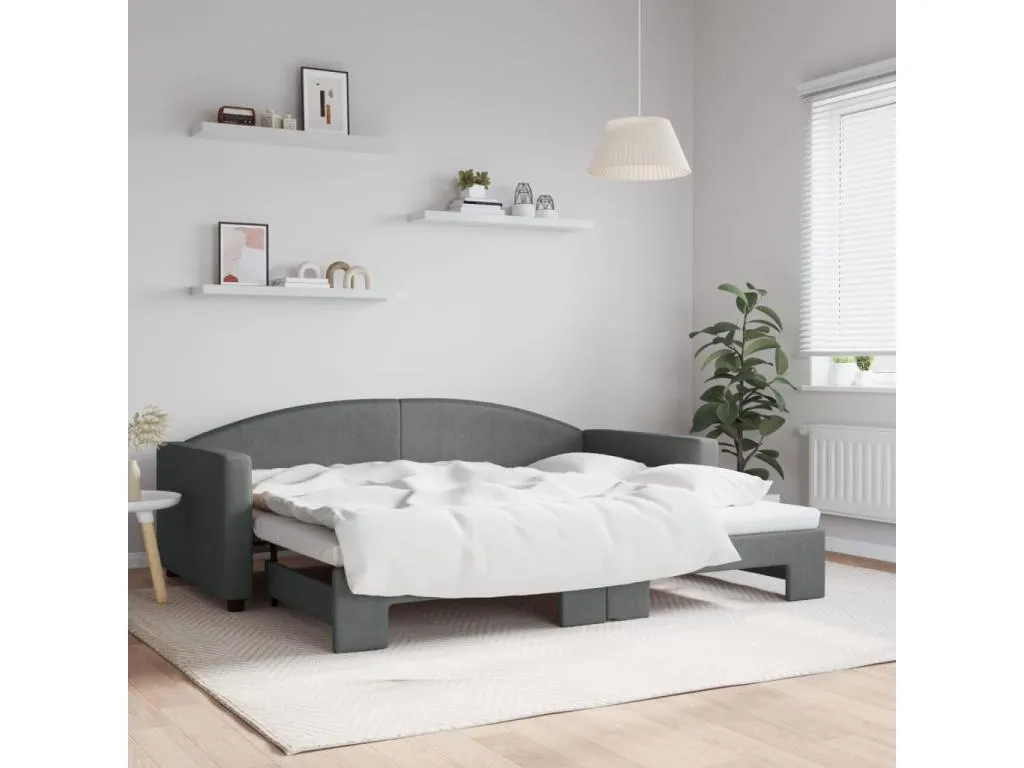 Sofá cama Decoesp tela gris oscuro 90x200 cm OKIM40250