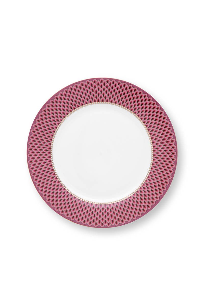 Plate Flower Festival Scallop Dark Pink 26.5cm